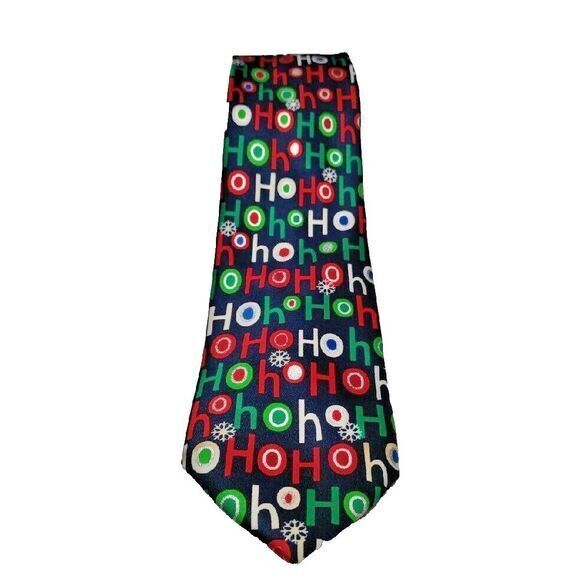 Hallmark Traditions Men's Holiday HOHOHO Patterned Necktie Suit Art to Wear VTG - Picture 4 of 4